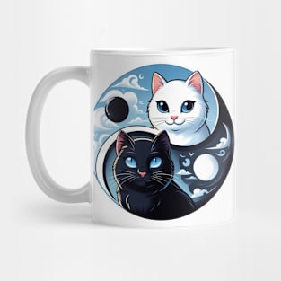 Scenic Ying Yang Cats Mug